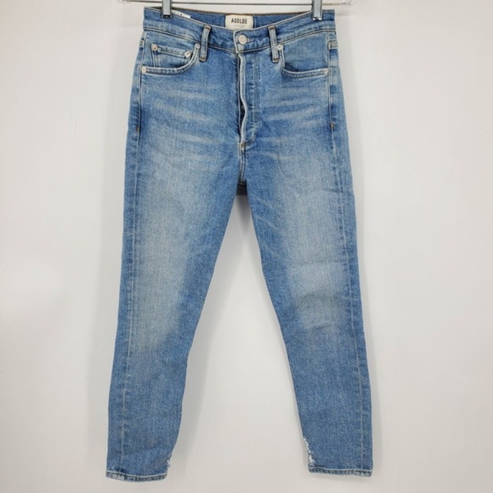 Agolde Revolve Nico High Rise Slim Fit Light Wash Button Fly Denim Jeans Size 25